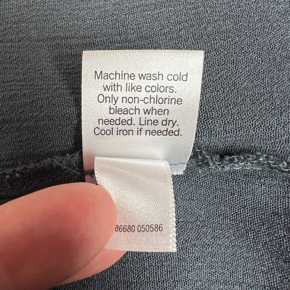 Sonoma Bouse Top Womens PL Petite Large Gray Long‎ Sleeve Boho Flowy Peasant - Picture 9 of 9